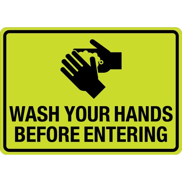 Lyle Wash Paws Before Entering House (W Sym), 10 in x 7 in, Hivis Reflective Decal, LCUV-0151ST-RD_10x7 LCUV-0152ST-RD_10x7 - main
